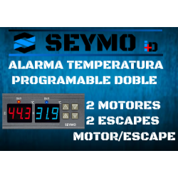 Doble alarma de temperatura programable (dos escapes) o (escape y motor) o (dos motores)